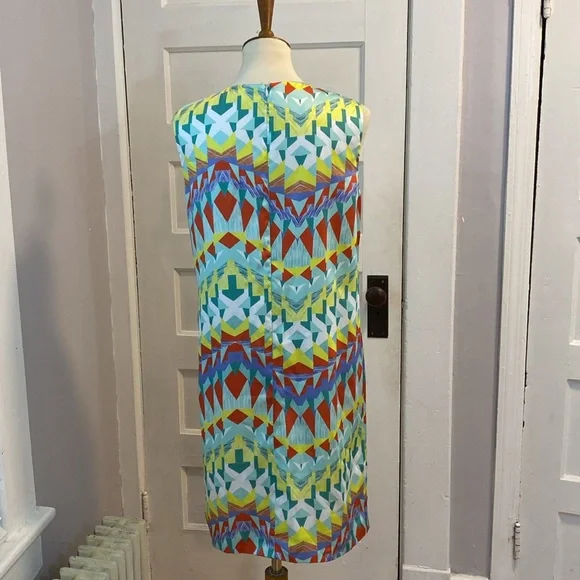M by Missoni Geometric Print Abstract Sleeveless Shift Dress, Size 8 - Picture 6 of 14